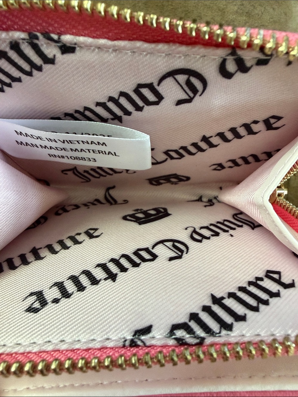 Juicy Couture Pink Strawberry Print Wallet with Gold Chain - Picture 7 of 8